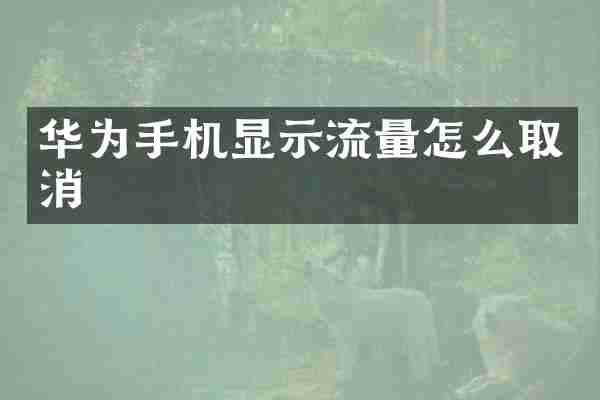 华为手机显示流量怎么取消