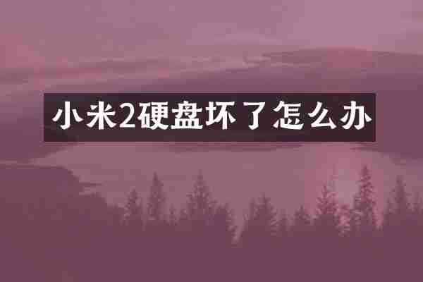 小米2硬盘坏了怎么办
