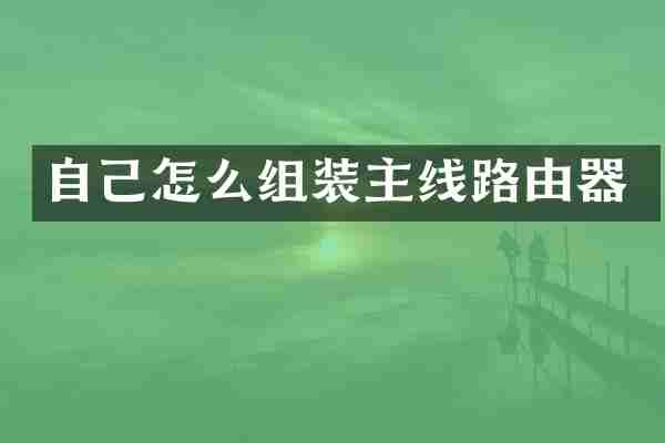自己怎么组装主线路由器
