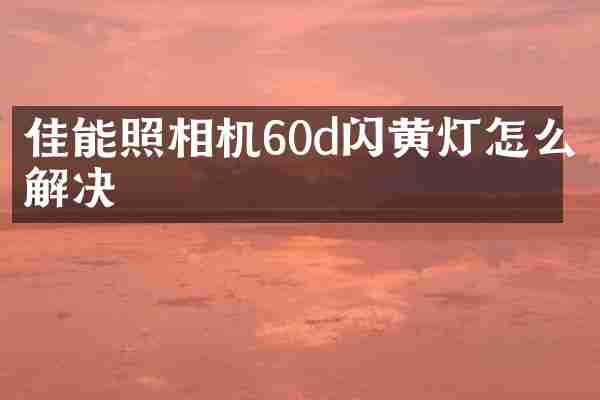 佳能照相机60d闪黄灯怎么解决