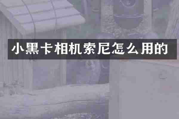 小黑卡相机索尼怎么用的