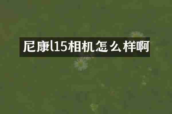 尼康l15相机怎么样啊