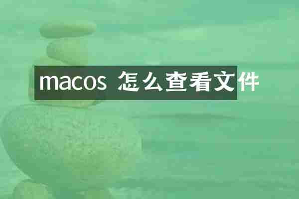 macos 怎么查看文件