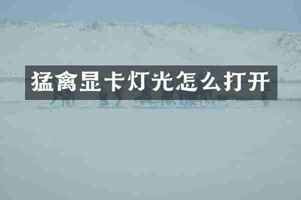 猛禽显卡灯光怎么打开