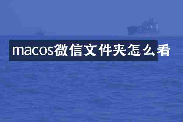 macos微信文件夹怎么看