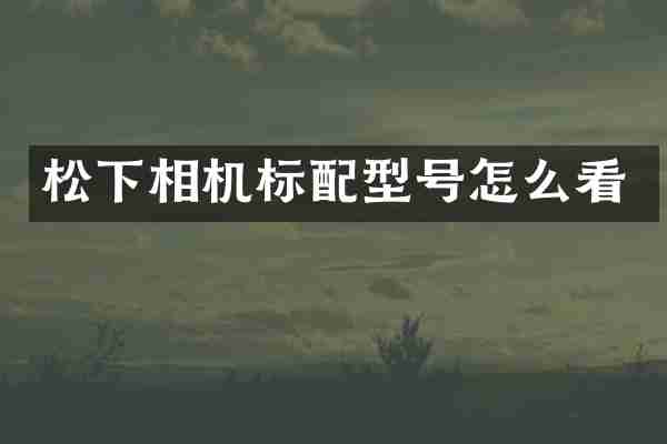 相机标配型号怎么看
