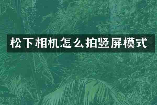 相机怎么拍竖屏模式
