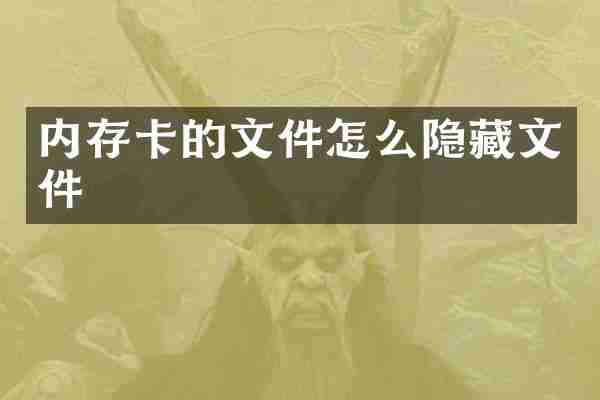 内存卡的文件怎么隐藏文件