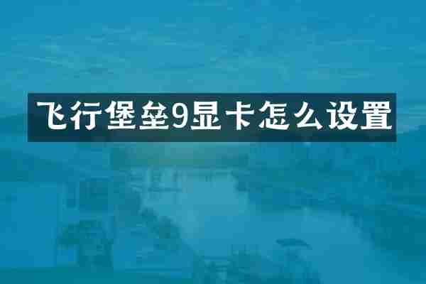 飞行堡垒9显卡怎么设置