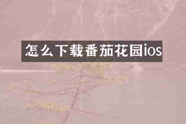 怎么下载番茄花园ios