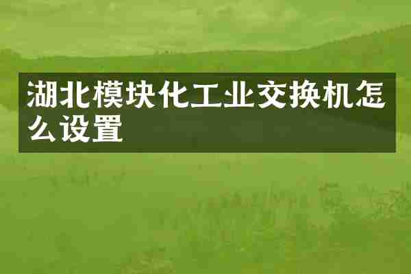 湖北模块化工业交换机怎么设置