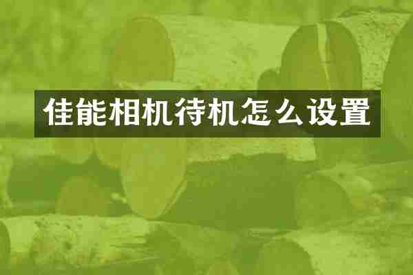 佳能相机待机怎么设置