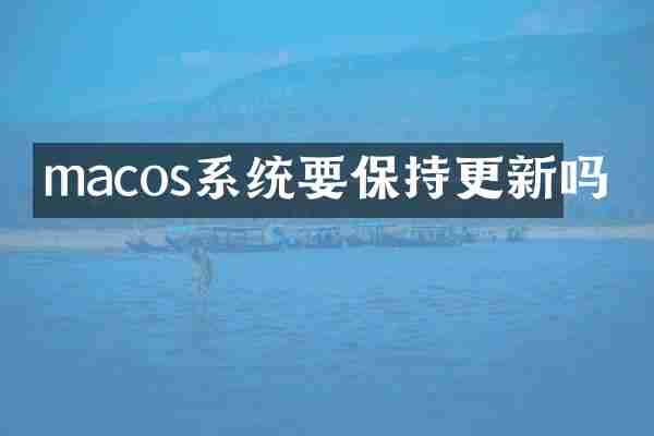 macos系统要保持更新吗