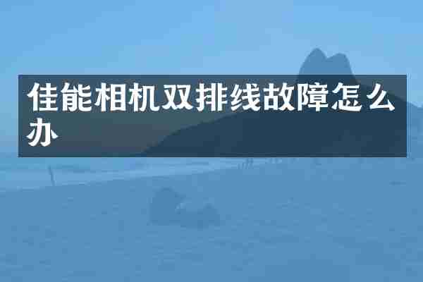 佳能相机双排线故障怎么办