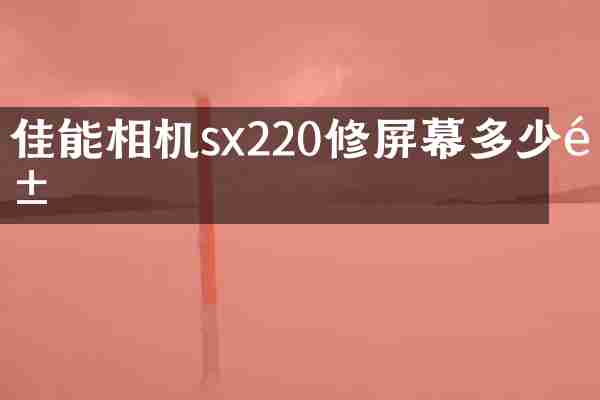 佳能相机sx220修屏幕多少钱