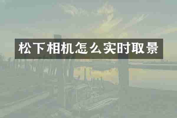 相机怎么实时取景