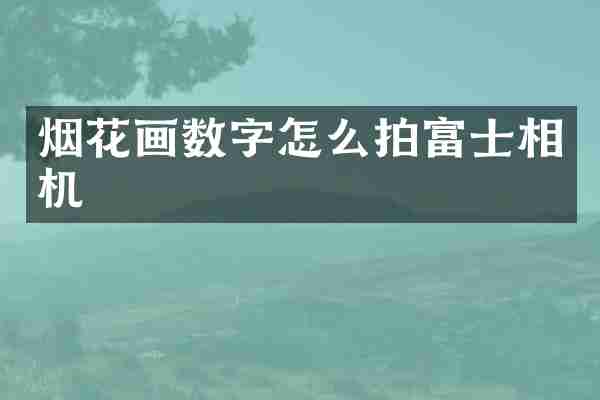 烟花画数字怎么拍富士相机