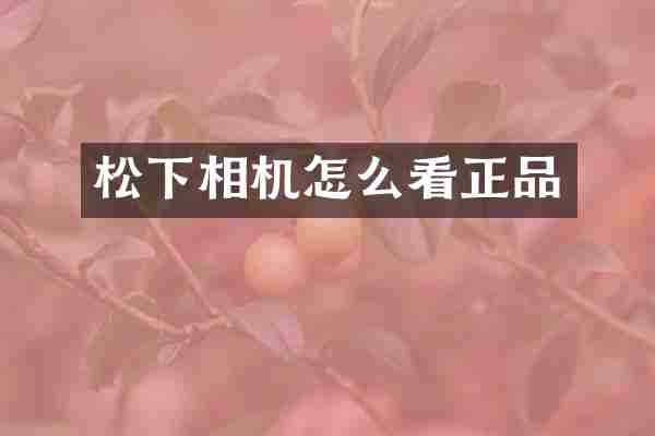 相机怎么看正品