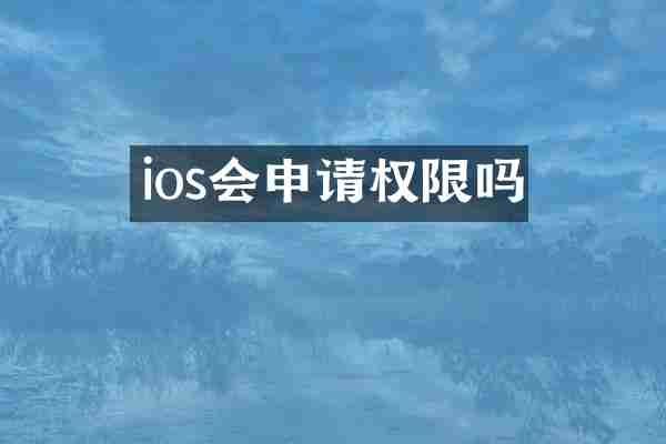 ios会申请权限吗