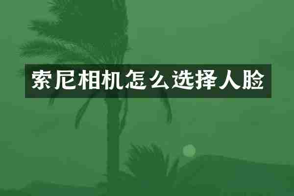 索尼相机怎么选择人脸