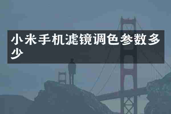 小米手机滤镜调色参数多少