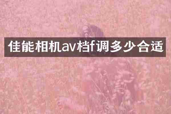 佳能相机av档f调多少合适
