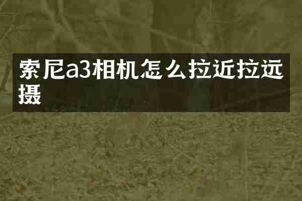 a3相机怎么拉近拉远拍摄