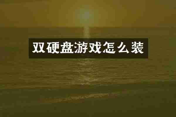 双硬盘游戏怎么装