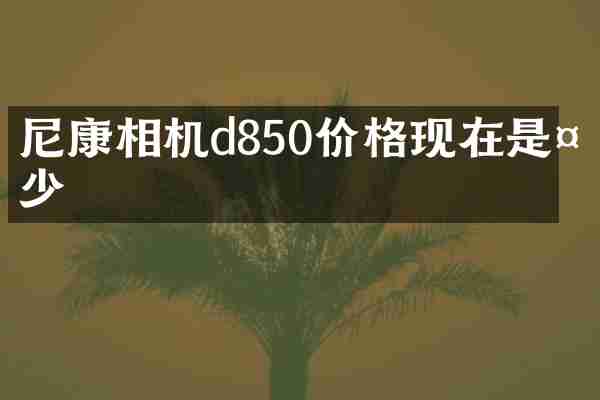 尼康相机d850价格现在是多少