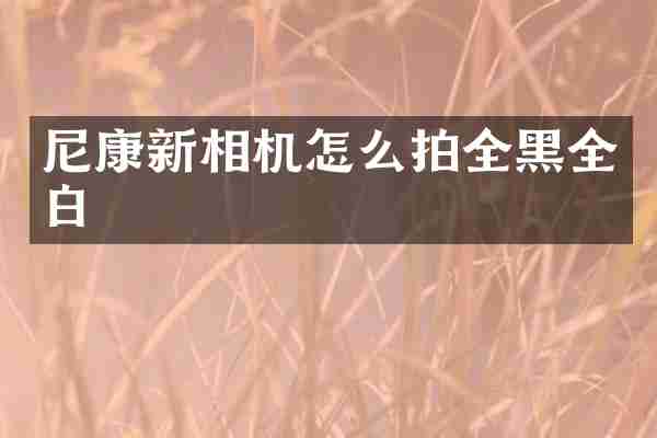 尼康新相机怎么拍全黑全白