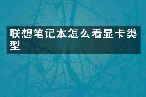 联想笔记本怎么看显卡类型