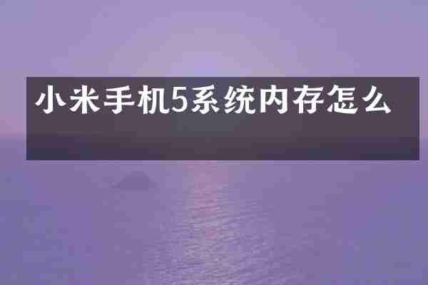 小米手机5系统内存怎么看