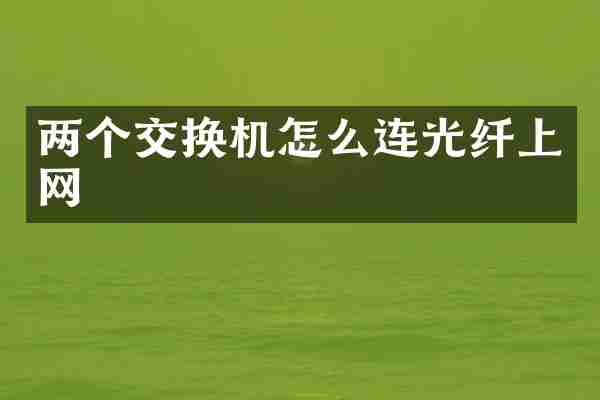 两个交换机怎么连光纤上网