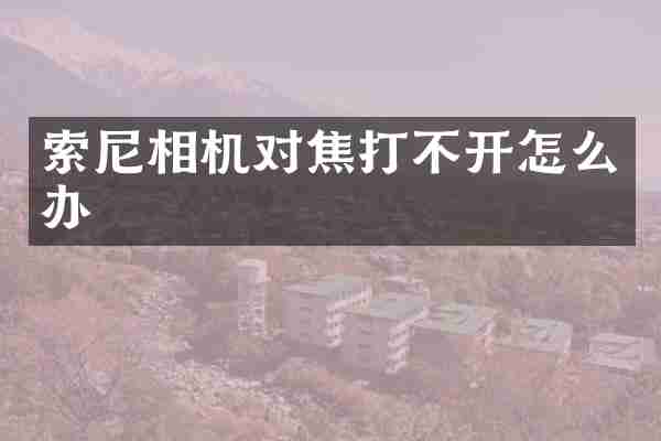 索尼相机对焦打不开怎么办