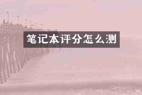 笔记本评分怎么测