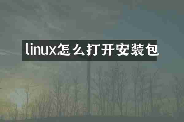linux怎么打开安装包