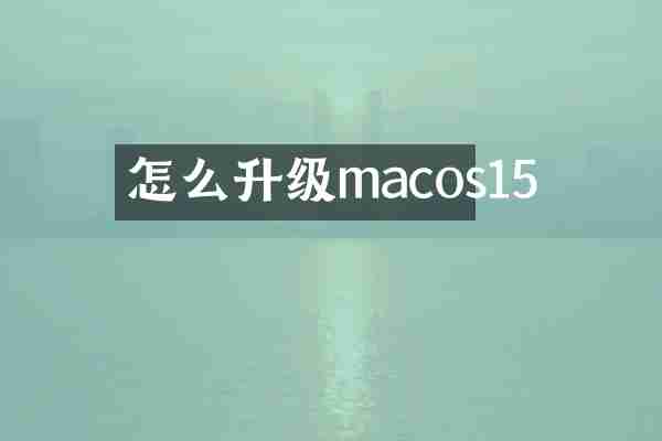 怎么升级macos15
