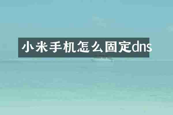 小米手机怎么固定dns
