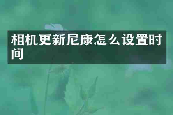 相机更新尼康怎么设置时间