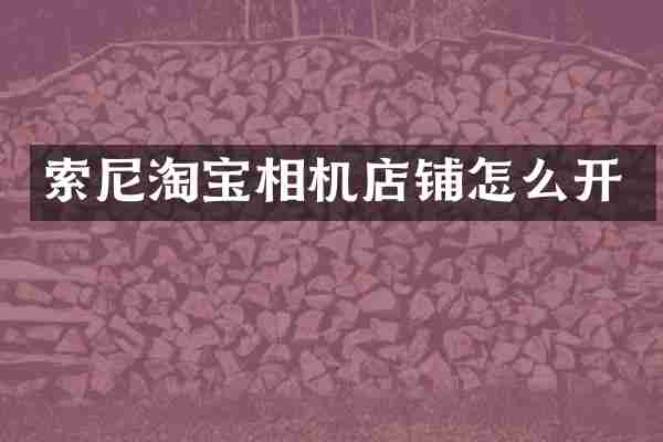 索尼淘宝相机店铺怎么开