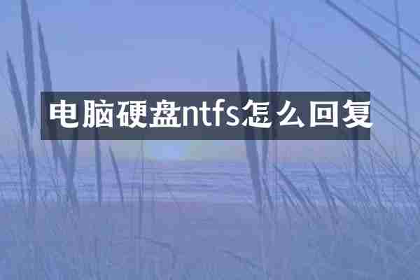 电脑硬盘ntfs怎么回复