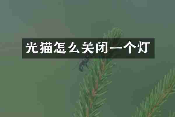 光猫怎么关闭一个灯