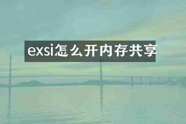 exsi怎么开内存共享