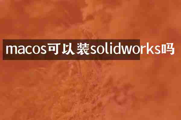 macos可以装solidworks吗