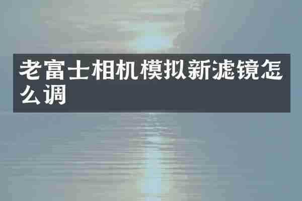 老富士相机模拟新滤镜怎么调