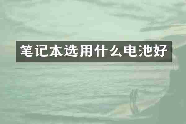 笔记本选用什么电池好