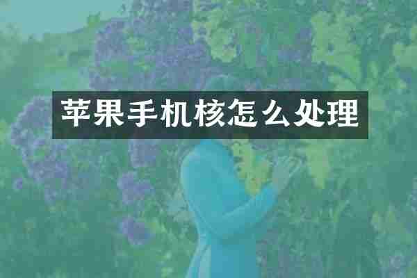 苹果手机核怎么处理