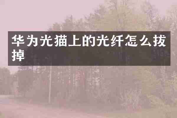 华为光猫上的光纤怎么拔掉