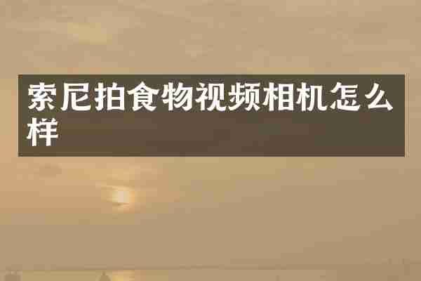 拍食物视频相机怎么样