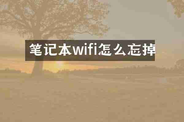 笔记本wifi怎么忘掉
